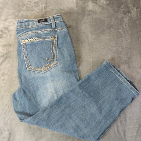 Eagle Jeans Light Wash Straight Leg Women Denim Mid Rise Distressed Casual Y2K 8 - Picture 5 of 8